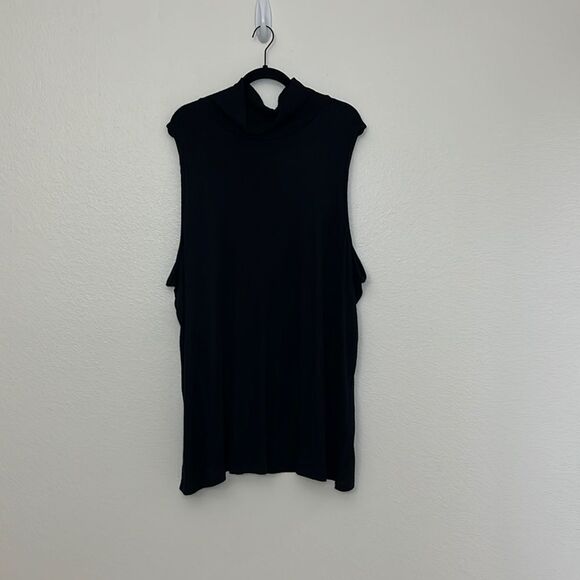Torrid Ribbed Turtleneck Tank Top Womens Size 6X Black Sleeveless Stretch Fitted - Picture 2 of 12